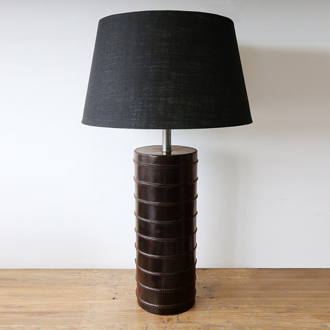 Savoy Leather Lamp Base Brown
