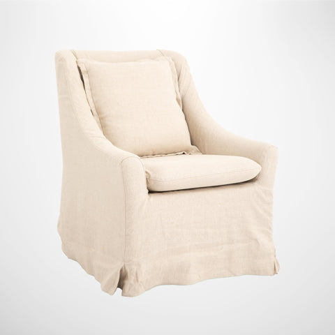 Chelsea Armchair in Linen with Cushion
