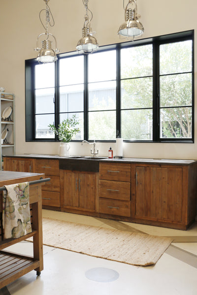 Devon Kitchen Unit with Honed Bluestone Bench