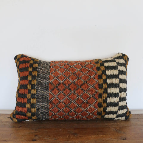 Moroccan Style Kilim Cushion Cover Terracotta & Black