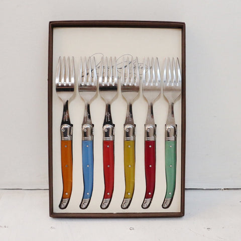 Laguiole Multicoloured Table Forks Set of 6