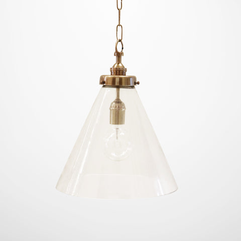 Vitrene Medium Brass Glass Hanging Light