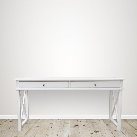 Hampton White Console with Two Large Drawers