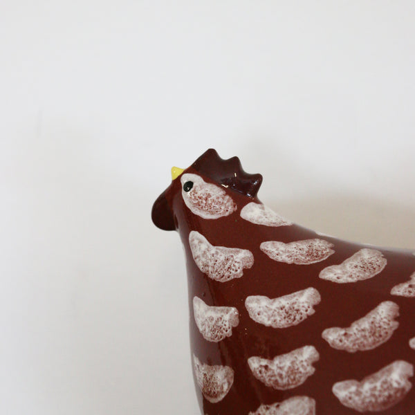 Ceramiques De Lussan Pullet Bordeaux in White Spotted - Large