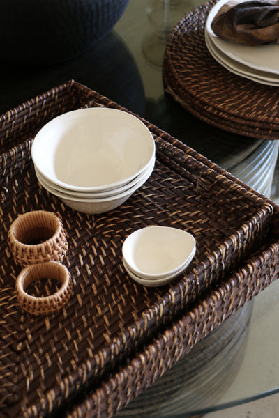 Bermuda Trays in Walnut Rattan - Large