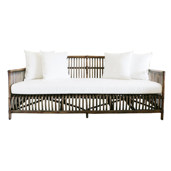 Bermuda Three Seater Couch in Walnut Rattan