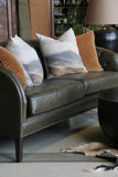 Otago Green Leather Sofa