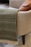 Wool Fair Isle Throw in Sage
