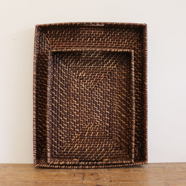 Bermuda Tray in Walnut Rattan - Small