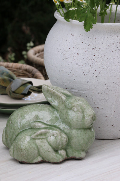 Rabbits in Moss Green