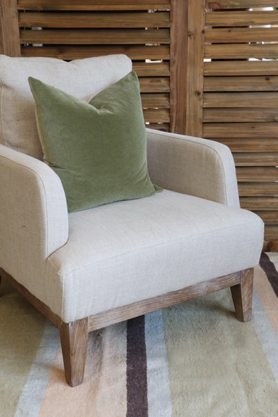 Multi Stripe Cotton & Jute Rug in Peach Green and Blue