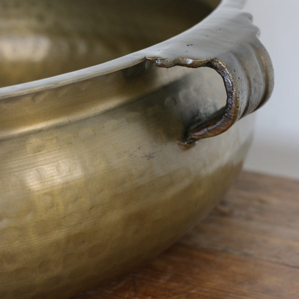 Basque Bowl with Handles in Antique Brass Finish