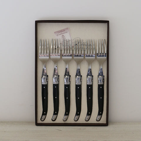 Laguiole Black Table Forks Set of 6