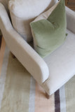 Multi Stripe Cotton & Jute Rug in Peach Green and Blue