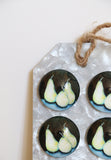 Noir Pear Glass Magnets set of 6