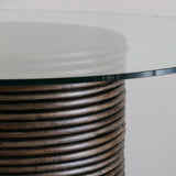 Bermuda Dining Table In Rattan With Glass Top