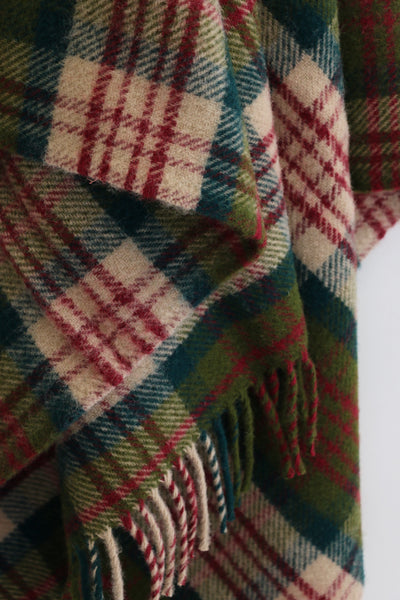 Wool Tartan Throw in Thistleberry