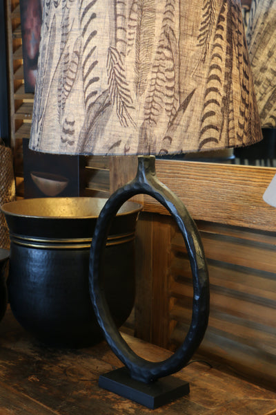 Forged Circular Lamp Base in Matt Black