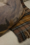 Wool Tartan Throw in Natural Buchanan