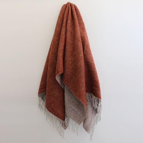 Wool Dartmoor Throw in Ketchup