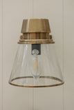Saville Glass Wall Lamp in Antique Brass