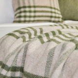 Wool Hex Check Throw in Olive