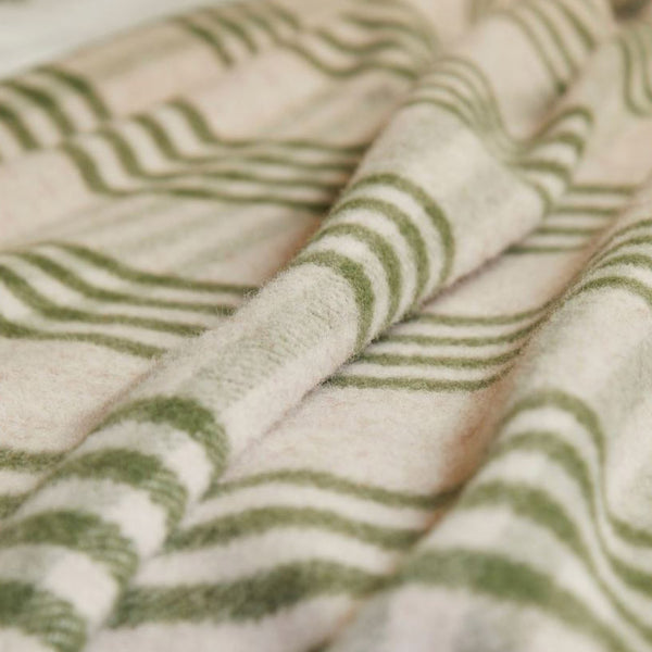 Wool Hex Check Throw in Olive