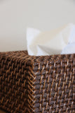 Bermuda Tissue Box Walnut Rattan