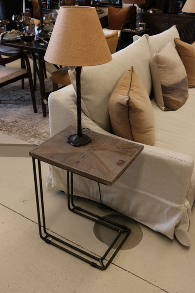Sofa Table in Recycled Pine  with Metal Base