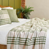 Wool Hex Check Throw in Olive