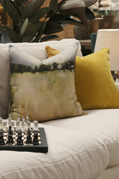 Harvest Gold Velvet & Linen Cushion Cover