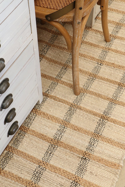 Ibiza Natural, Ivory & Black Rug 180 x 120