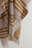 Wool Hex Check Throw in English Mustard