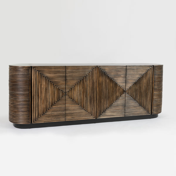 Bermuda Four Door Sideboard Oak & Cane