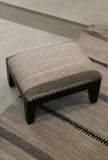 Tribal Foot Stool with  Black Legs