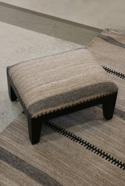 Tribal Foot Stool with  Black Legs