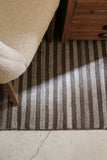 Wool Striped Rug in Chocolate Ecru 180 x 120