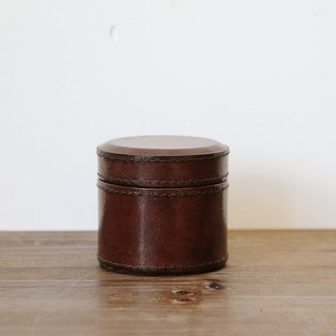 Round Leather Watch/Trinket Box