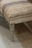 Calypso Ottoman in Woven Jute & Cotton