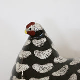 Ceramiques De Lussan Hen in Black Spotted White