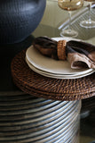 Set of 8 Bermuda Napkin Rings Natural Rattan