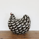 Ceramiques De Lussan Hen in Black Spotted White