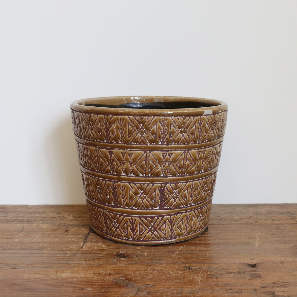 aztec design plant pot Aztec Geometric Pattern Planter Large