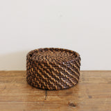 BERMUDA COASTER SET  IN WALNUT RATTAN