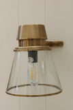 Saville Glass Wall Lamp in Antique Brass