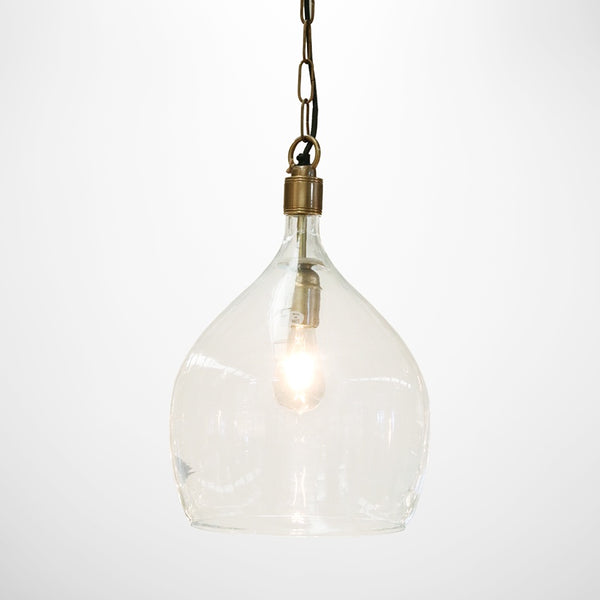 Capri Antique Brass & Glass Hanging Lamp
