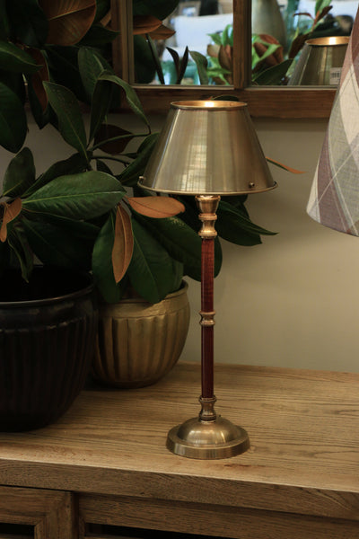 Eliza Brass & Maple Lamp Base with Shade