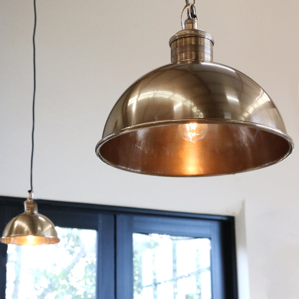 Boiler Room Hanging Lamp Antique Brass