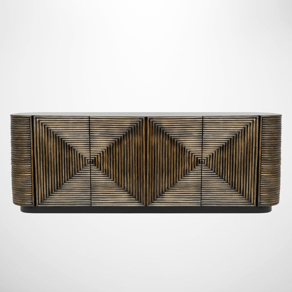 Bermuda Four Door Sideboard Oak & Cane
