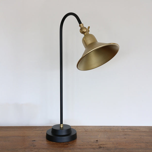 Bureau Desk Lamp in with Brass Finish Shade